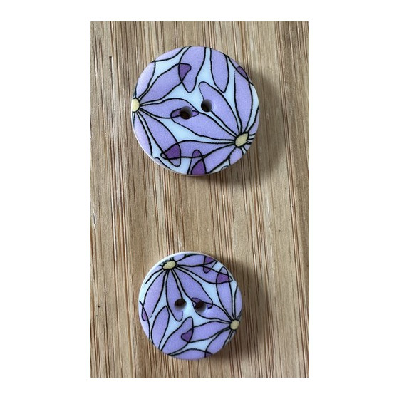 Bouton fleurs lilas  - 1