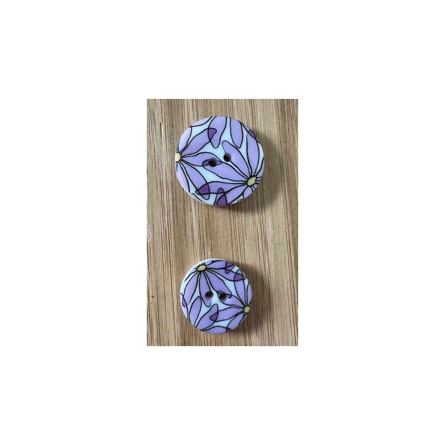 Bouton fleurs lilas  - 1