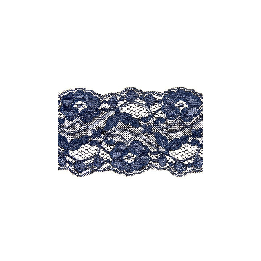 Dentelle en nylon extensible Marine- 80 mm  - 1
