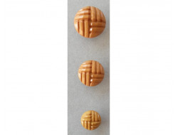 Bouton effet cuir, marron clair 18, 23 et 28 mm  - 1