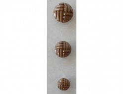 Bouton effet cuir, marron vert 18, 23 et 28 mm  - 1