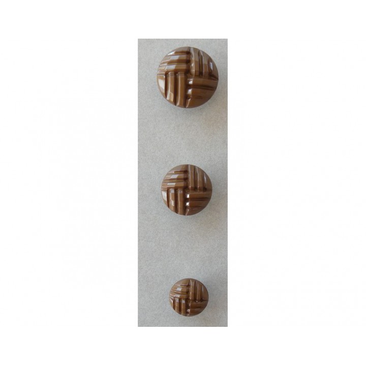 Bouton effet cuir, marron vert 18, 23 et 28 mm  - 1