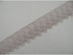 Dentelle tulle nylon beige Largeur 60 mm