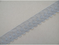 Dentelle tulle nylon grise Largeur 60 mm