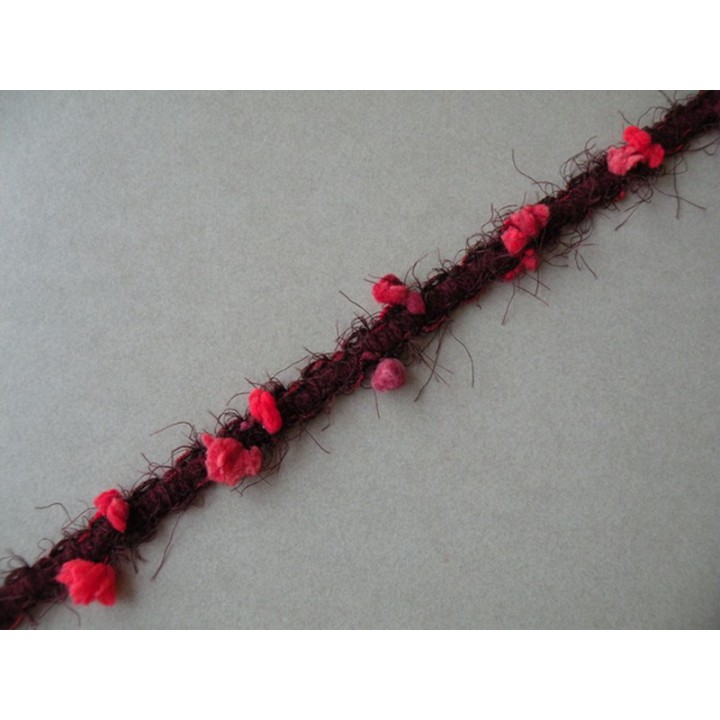 Galon fantaisie bordeaux et rouge  - 1