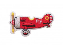 Ecusson thermocollant avion rouge