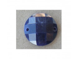 Strass, pierre à coudre rond bleu 18 mm