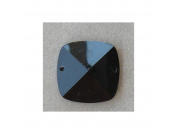 Strass, pierre à coudre carré noir 24 mm