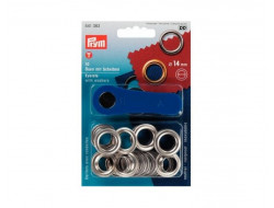 Œillets avec rondelles 14 mm - Argent - Prym