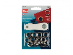 Œillets avec rondelles 11 mm - Argent - Prym