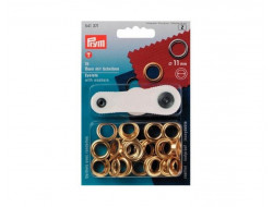 Œillets avec rondelles 11 mm - Doré - Prym