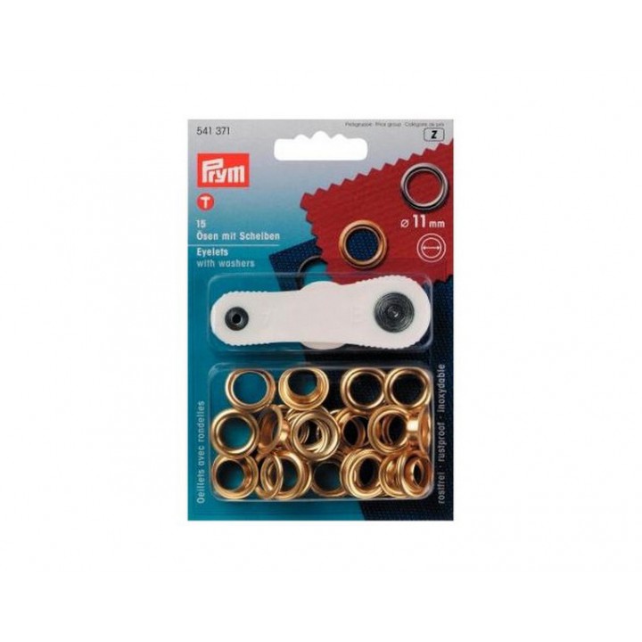 Œillets avec rondelles 11 mm - Doré - Prym  - 1