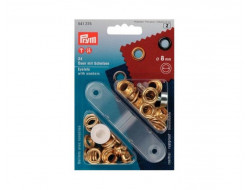 Œillets avec rondelles 8 mm - Doré - Prym