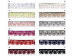 Dentelle Tulle brodée - 16 mm - Plusieurs coloris