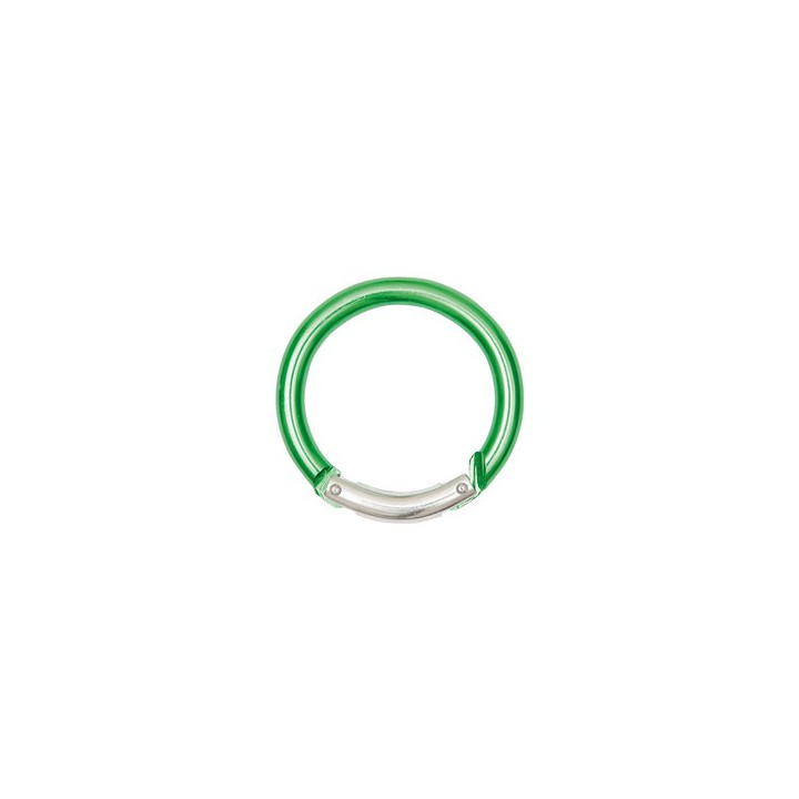 Porte clef mousqueton carabinier rond vert  - 1