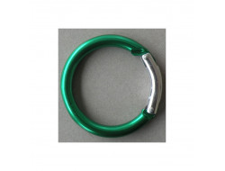 Porte clef mousqueton carabinier rond vert  - 2