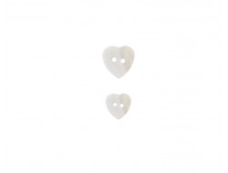 Bouton nacre coeur blanc