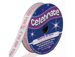 Bobine celebrate ruban satin blanc C'est une fille