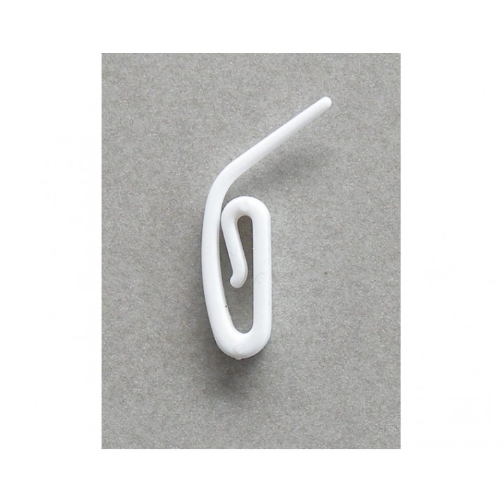 Crochet rideaux escargot plastique blanc - Mercerie Floriane
