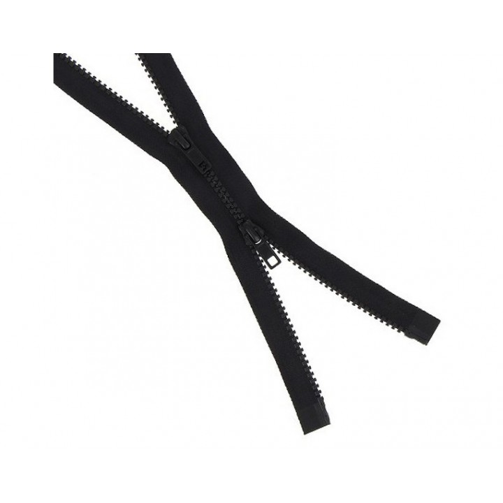 Fermeture à glissière plastique double curseur séparable  - 1