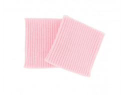 Poignets bords côtes acrylique rose