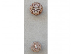 Bouton beige or strass