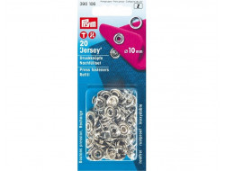 Boutons pression Jersey argent 10 mm, recharge