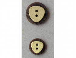 Bouton marron et vert anis  - 1