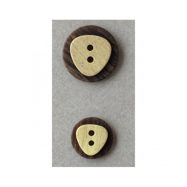 Bouton marron et vert anis  - 1