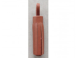 Pompon cuir marron