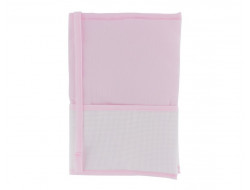 Protège carnet de santé rose à broder