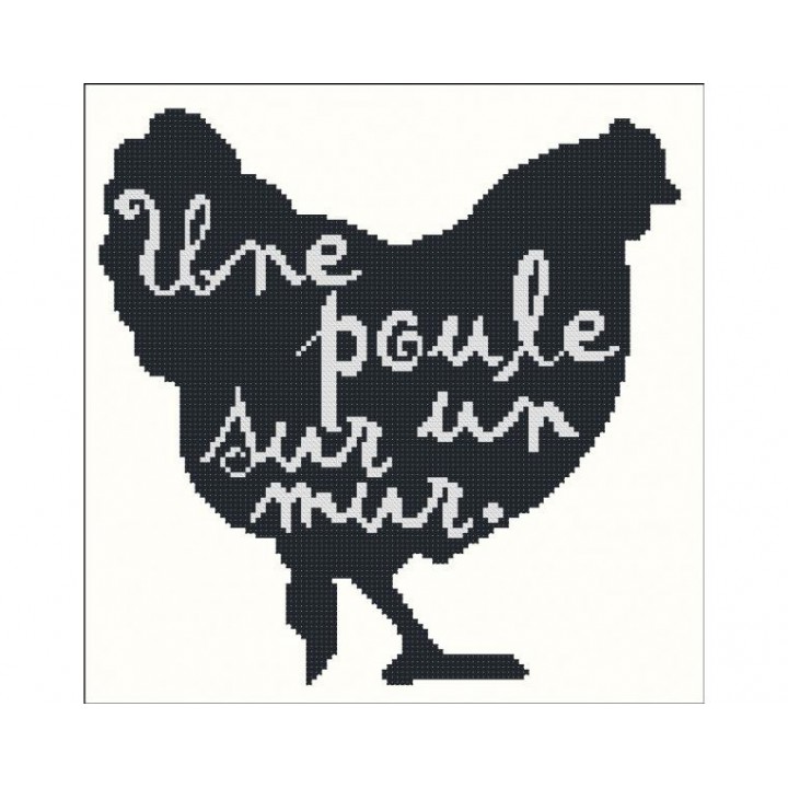 Grille Une poule sur un mur Points de repère  - 1