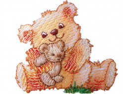 Ecusson thermocollant Ourson avec sa peluche