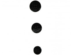 Bouton noir à pois 15, 20 et 22 mm