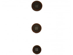 Bouton marron bord camel  - 1