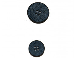 Bouton bleu effet serpent 22 mm  - 1