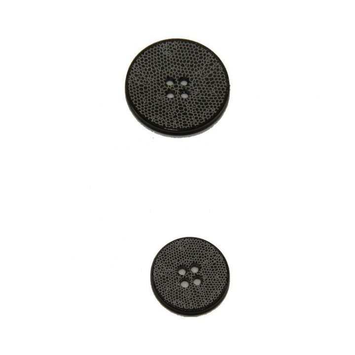 Bouton blanc et noir effet serpent 15 et 22 mm  - 1