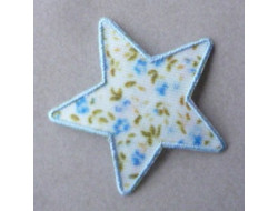 Ecusson thermocollant étoile blanche et bleue