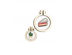 Kit 2 minis anneaux de broderie - Cactus & Cake - rond, Rico