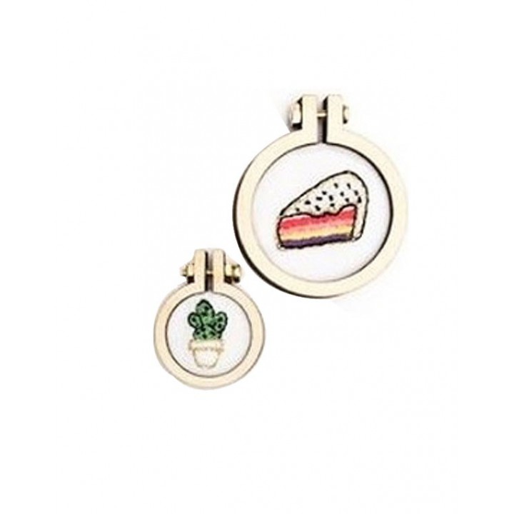 Kit 2 minis anneaux de broderie - Cactus & Cake - rond, Rico  - 1