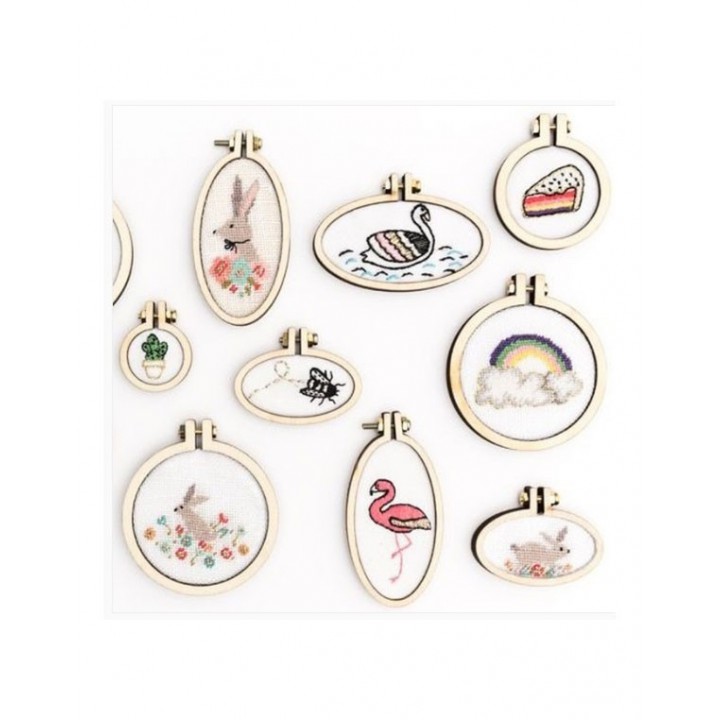 Kit 2 minis anneaux de broderie - Cactus & Cake - rond, Rico  - 2