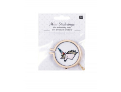 Kit mini anneau de broderie - Licorne - rond, Rico Design