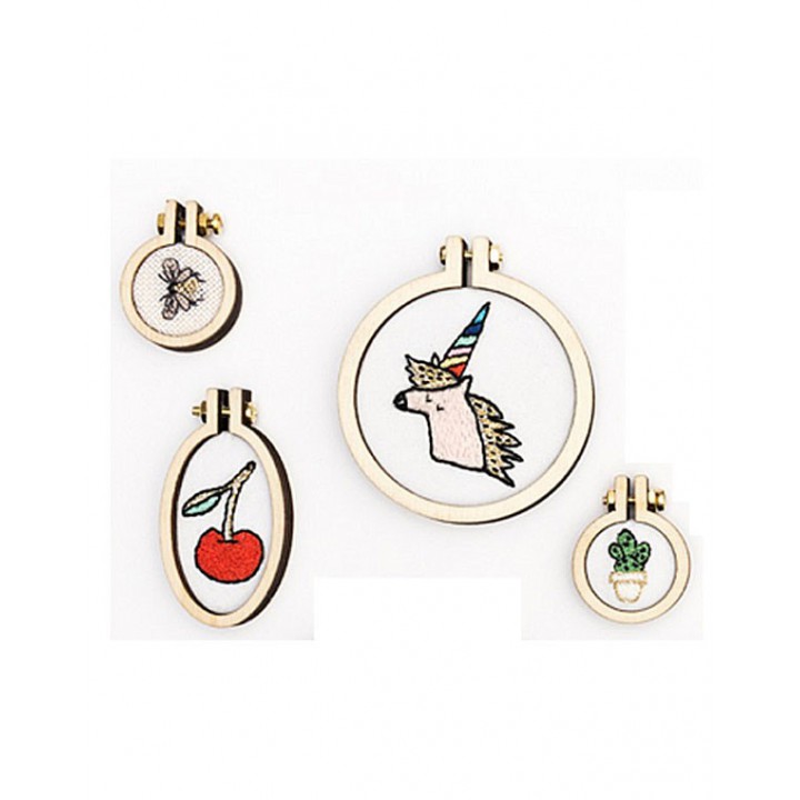 Kit mini anneau de broderie - Licorne - rond, Rico Design  - 2