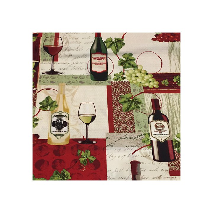 Tissu imprimé vin - Grand cru  - 1