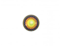 Bouton Mandala - Jaune 18 mm  - 1