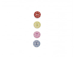 Bouton fantaisie - Fleurs pastels 15 mm  - 1