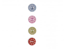 Bouton fantaisie - Fleurs pastels 15 mm  - 2
