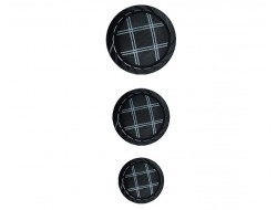 Bouton noir à carreaux  - 1