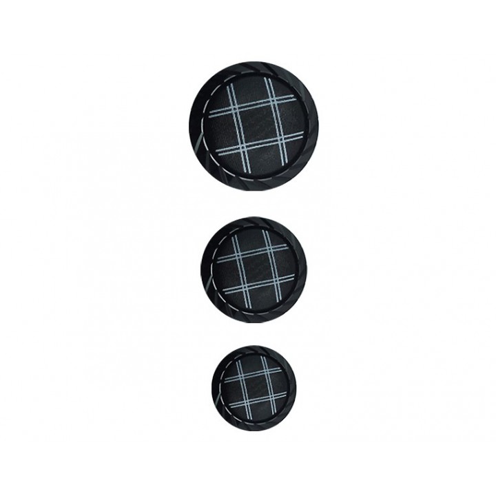 Bouton noir à carreaux  - 1