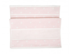 Drap de douche à broder Rose à pois blanc